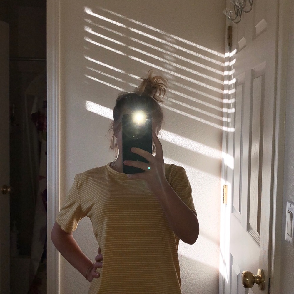 Yellow striped t-shirt